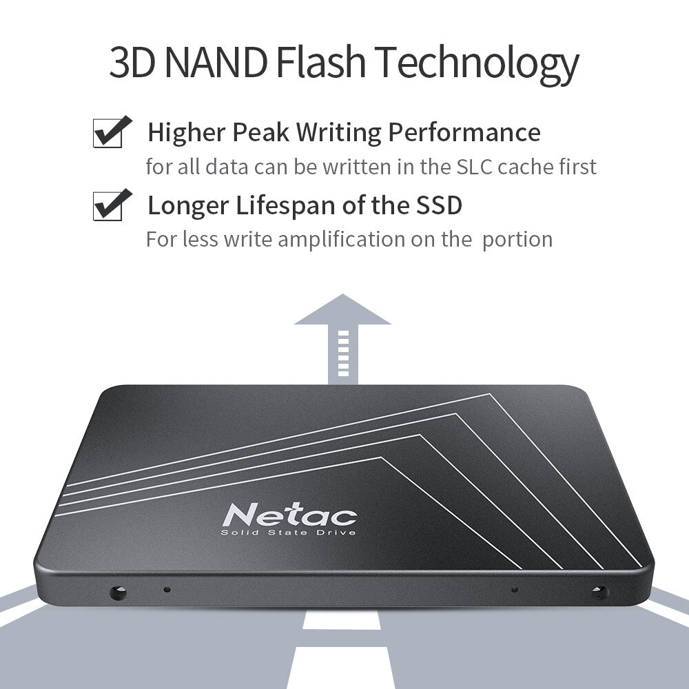 Netac 512GB SSD 2.5'' SATA III 6 Gb/S Internal Solid State Drive 500Mb/S PC/MAC