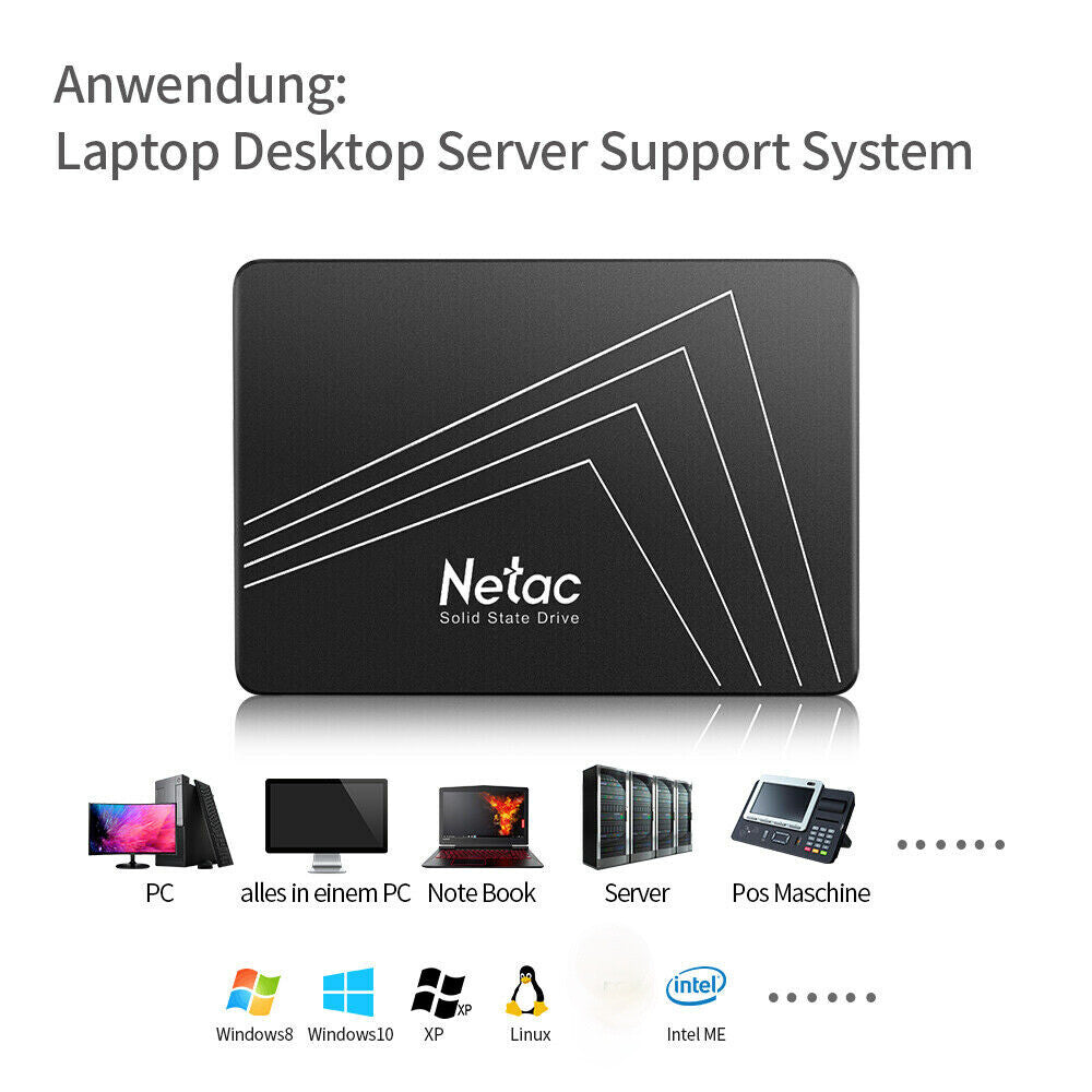 Netac 512GB SSD 2.5'' SATA III 6 Gb/S Internal Solid State Drive 500Mb/S PC/MAC